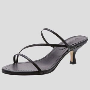 Schutz Evenise Leather Strappy Kitten Heel Sandals - Size 7.5